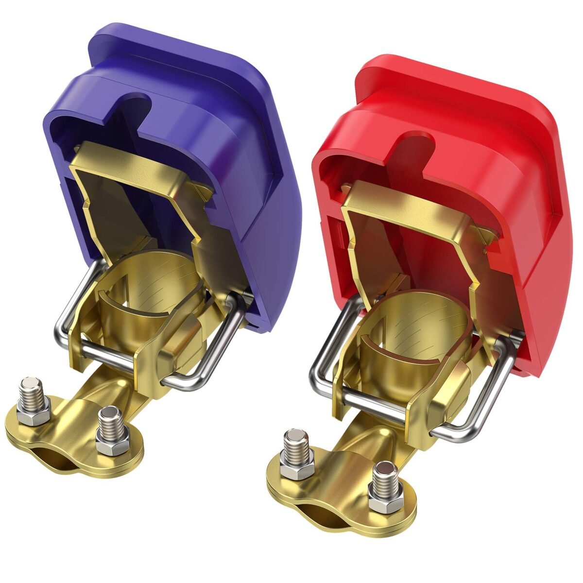 AUTOUTLET Car Battery Quick Terminals Pole Clamps Battery Terminals Set Boat Car Clamps, 1 Pair