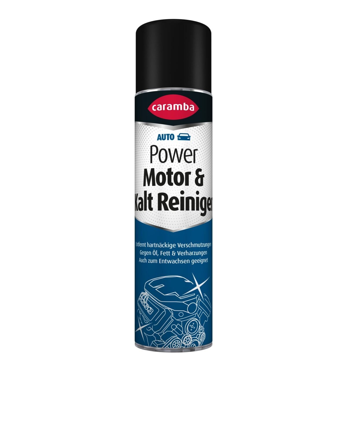 Caramba Power Motor & Kalt Reiniger (400 ml) – schnelle & gründliche Reinigung von Motoren, Aggregaten und Maschinenteilen – entfernt Schmutz, Öl, Fett und Wachs von Neufahrzeugen