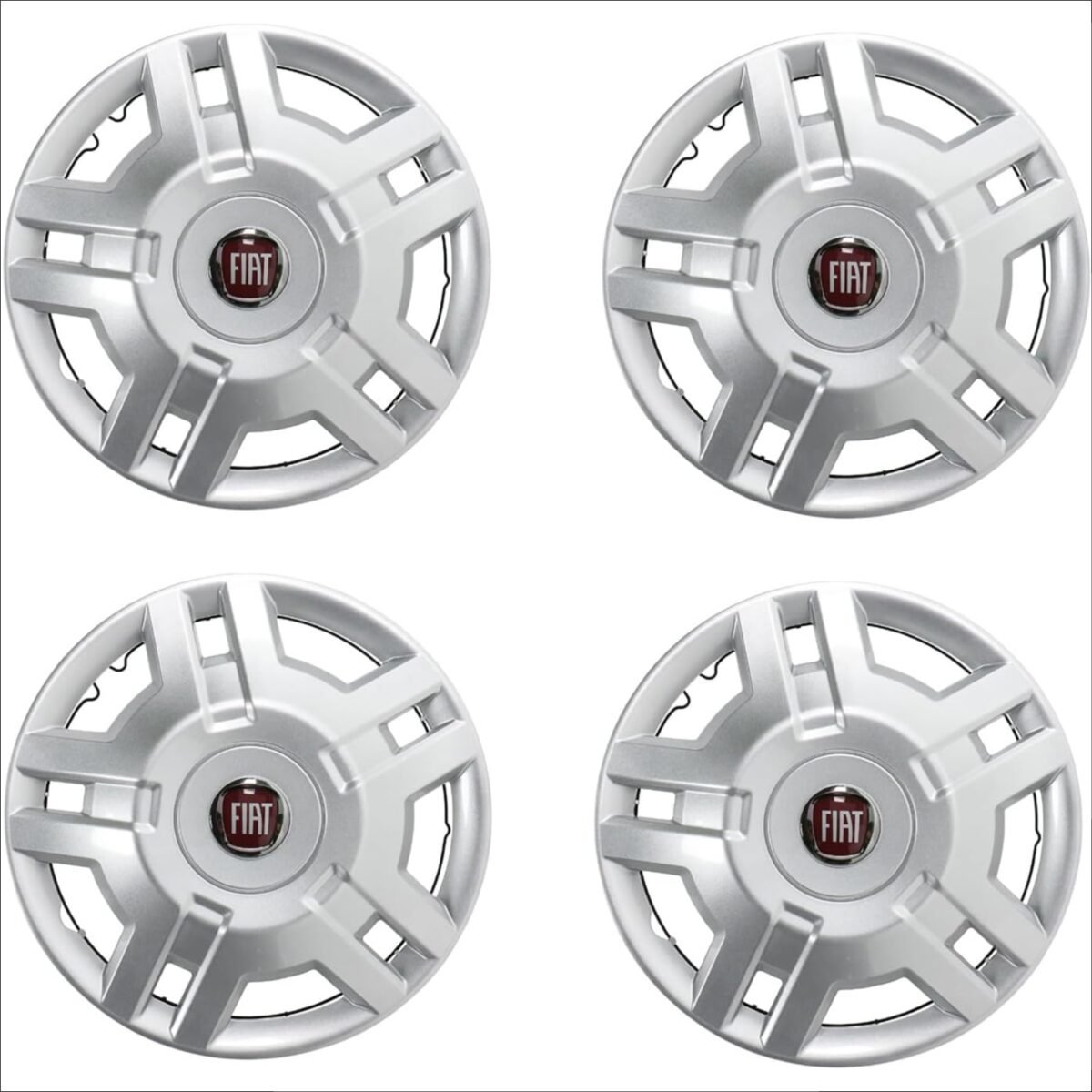 Original Fiat 1358879080 Wheel Trim Set 15 Inch Red